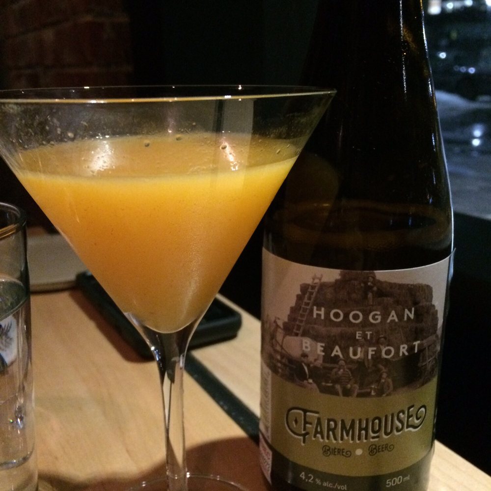 Hoogan et Beaufort - Argousier martini and their own crafted beer - Canadian (New) Near Me - Montreal, Quebec Hoogan et Beaufort - Argousier martini and their own crafted beer - Canadian (New) Near Me - Montreal, Quebec