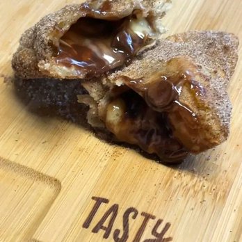 The Dancing Empanada - Boston Cream Pie Empanada (Bavarian Cream, Chocolate Chips, Dusted in Cinnamon Sugar) - Food Trucks Near Me The Dancing Empanada - Boston Cream Pie Empanada (Bavarian Cream, Chocolate Chips, Dusted in Cinnamon Sugar) - Food Trucks Near Me