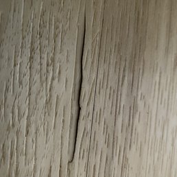 One of the cracks in our luxury vinyl plank flooring