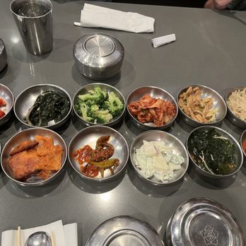 Tofu Plus - Nice selection of banchan with 12 different dishes! But we only received one set of 12 dishes for 4 of us to share, so asked for seconds! - Korean Near Me - Cupertino, California Tofu Plus - Nice selection of banchan with 12 different dishes! But we only received one set of 12 dishes for 4 of us to share, so asked for seconds! - Korean Near Me - Cupertino, California