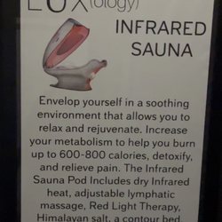 Luxology Wellness Spa - Information on the sauna pod