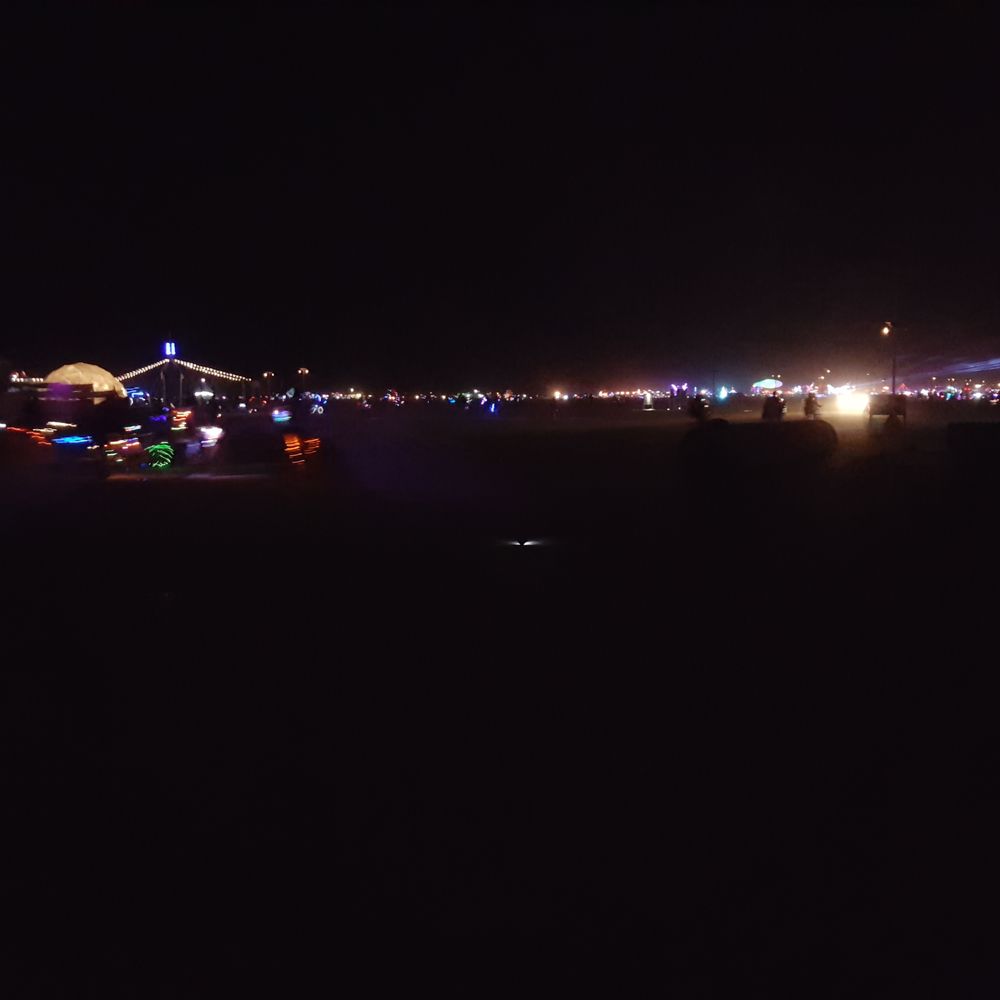 An attempt at showing the open playa at night, impossible to describe An attempt at showing the open playa at night, impossible to describe