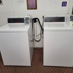 Drydens Appliances Mattresses and Furniture - New Speed Queen coin-operated machine.  You can see security plate fits great.  Left is before plate and lock put on.
