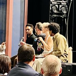 Hobby Center - Q&A with Life of Pi cast members - my friend Touissaint, Sorab Wadia, Shiloh Goodin, and Taha Mandviwala who plays Pi
