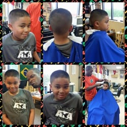 Dick's Sports Barbers - Greg and lil JT's fresh cut.