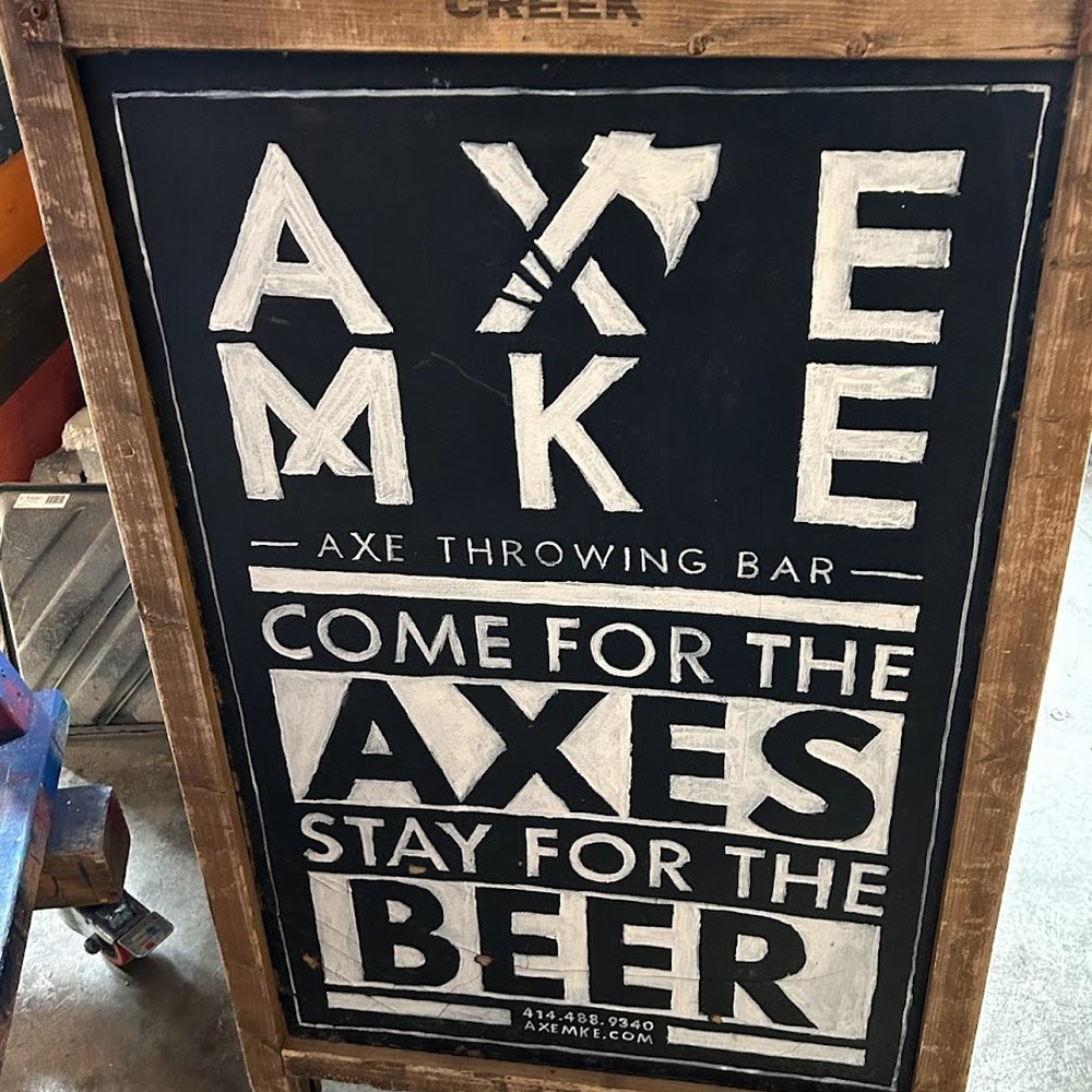 AXE MKE - a sign for axe brewing - Bars Near Me - Milwaukee, Wisconsin AXE MKE - a sign for axe brewing - Bars Near Me - Milwaukee, Wisconsin