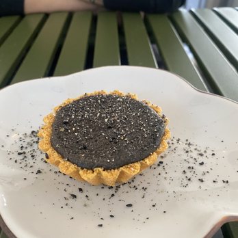 Chifa - Black Sesame Cheesecake where the crust is made of crushed up almond cookies. This was honestly the most delicious thing that we had!! - Peruvian Near Me - Los Angeles, California Chifa - Black Sesame Cheesecake where the crust is made of crushed up almond cookies. This was honestly the most delicious thing that we had!! - Peruvian Near Me - Los Angeles, California