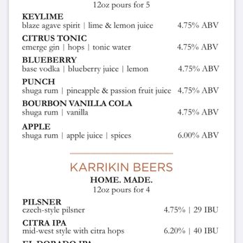 Karrikin Spirits - Menu - Bars Near Me - Cincinnati, Ohio Karrikin Spirits - Menu - Bars Near Me - Cincinnati, Ohio