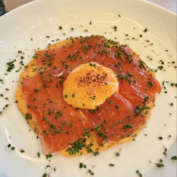 Zaranda - Tostada tronadora ($18)-- tuna tostada with gochujang aioli and fermented chili paste. Super flavorful - Mexican Near Me - Houston, Texas
