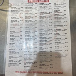 Santa Fe Grill Catering - Menu