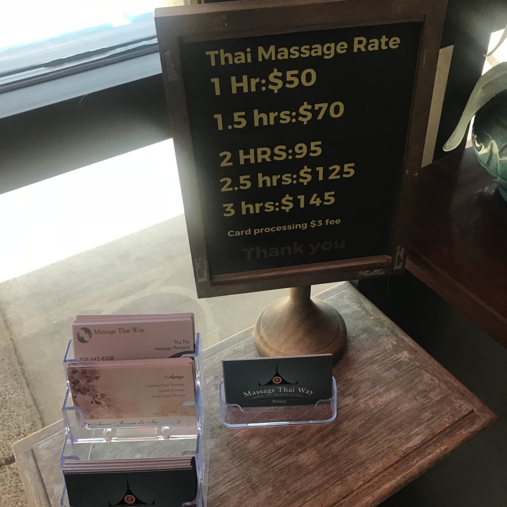 Massage Thai Way - Prices - Massage Near Me - Poway, California