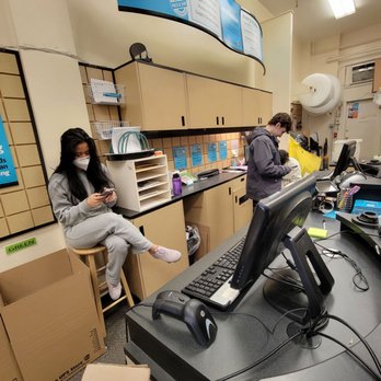 The UPS Store - 3 teenagers working this store on a Saturday. All sitting around texting. Not a single one helpful. Don't bother with this place - Shipping Centers Near Me - Newton Center, Massachusetts