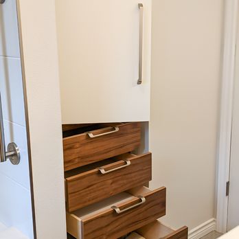 MHM Remodeling - Custom bathroom linen cabinet with the drawers - General Contractors Near Me MHM Remodeling - Custom bathroom linen cabinet with the drawers - General Contractors Near Me