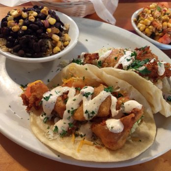 Cabo Fish Taco - adding white fish tacos plus black beans and rice - Latin American Near Me - Charlotte, North Carolina