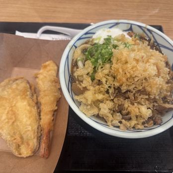 Marugame Udon - Curry udon and fried shrimp and sweet potato - Japanese Near Me - Cupertino, California Marugame Udon - Curry udon and fried shrimp and sweet potato - Japanese Near Me - Cupertino, California
