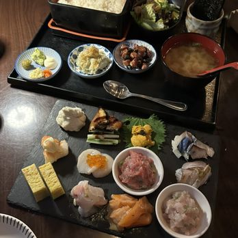 Izakaya Miyabi - Variety of ingredients to make your own temaki, handrolls.  We are low carb so this was perfect for us. - Sushi Bars Near Me - Santa Monica, California