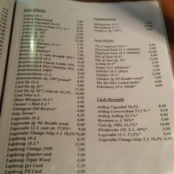 Sonderbar - Whisky menu page 2 - Pubs Near Me - Heidelberg, BW