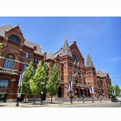 The renovated 1817 Cincinnati Music Hall and Symphony Orchestra, west across from Washington Park