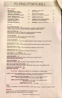 Menu photo 4 Flying Fish Grill Carmel, CA Menu photo 4 Flying Fish Grill Carmel, CA