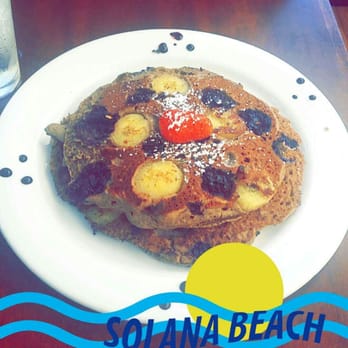 Naked Cafe - Organic whole wheat pancakes with bananas and blackberries are to die for. Nom! - Breakfast & Brunch Near Me - Solana Beach, California Naked Cafe - Organic whole wheat pancakes with bananas and blackberries are to die for. Nom! - Breakfast & Brunch Near Me - Solana Beach, California
