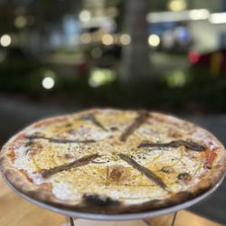 Mister O1 Extraordinary Pizza - Aventura - Anchovy Bottarga Giampaolo, so rich and yummy. Served room temp  so don't be caught off guard