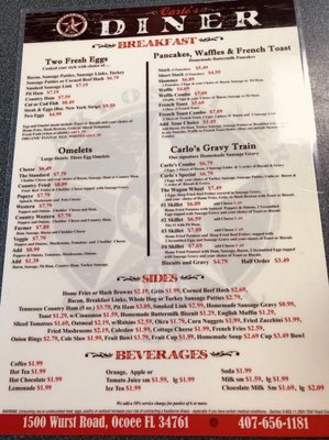 Menu photo 6 Carlo's Diner Ocoee, FL