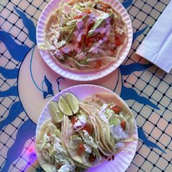 Tortilleria Mexicana Los Hermanos - Pollo Picadita, Tacos (L to R): Carnitas, Chorizo, Pollo