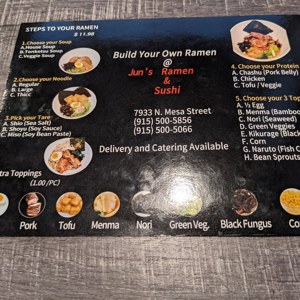 Jun’s Ramen & Sushi - Sushi Bars Near Me - El Paso, Texas Jun’s Ramen & Sushi - Sushi Bars Near Me - El Paso, Texas