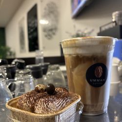 Ummah Coffee - Tiramisu latte with in house made tiramisu cake