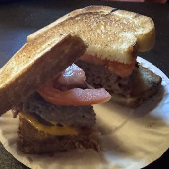 Louis' Lunch - Burger w/Cheese and Tomato - Burgers Near Me - New Haven, Connecticut Louis' Lunch - Burger w/Cheese and Tomato - Burgers Near Me - New Haven, Connecticut