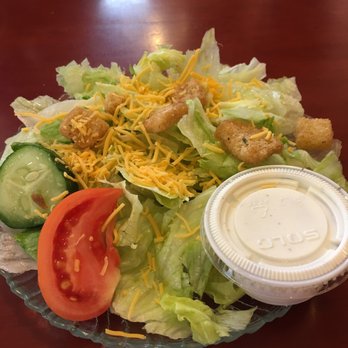 Four Star Family Restaurant - House salad. The croutons were huge! - American Near Me - Baraboo, Wisconsin