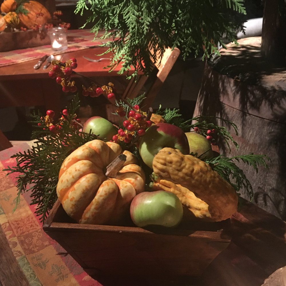 Thanksgiving Tasting Event -- tabletop display in the barn, where dinner was served Thanksgiving Tasting Event -- tabletop display in the barn, where dinner was served