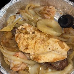 Mi Tierra San Jose Mexican Restaurant - 20$ for small ribeye, small shrimp, onion overload, small chicken and 2 pineapples. You make your own judgement