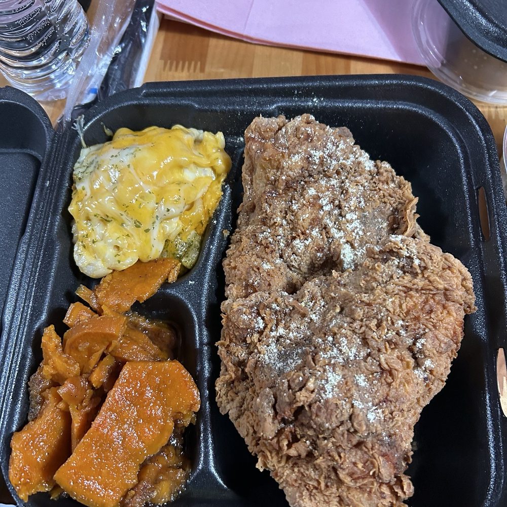 Big Bacons - Fried pork chops, mac and cheese and candied yams., - Seafood Near Me - Phoenix , Arizona Big Bacons - Fried pork chops, mac and cheese and candied yams., - Seafood Near Me - Phoenix , Arizona