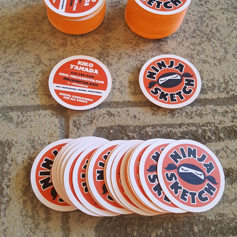 2" circle business cards. They did a perfect job!!!!!!!