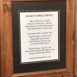 Randy's Hair Safari - Price Menu