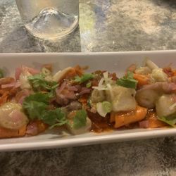 Les Moules de la Cranquette - Seafood with Vegetable Ceviche.