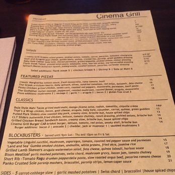 Cinema Grill - Menu (back) - Comfort Food Near Me - Alameda, California Cinema Grill - Menu (back) - Comfort Food Near Me - Alameda, California