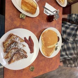 For the Love of Brunch - French Toast Pancakes White Toast Bacon Sausage