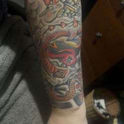 Havertown Electric Tattoo - Outer arm half sleeve