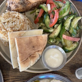 Dvine Mediterranean Experience - Brea - Salmon with Mediterranean Salad (salmon well cooked and delicious) - Mediterranean Near Me - Brea, California Dvine Mediterranean Experience - Brea - Salmon with Mediterranean Salad (salmon well cooked and delicious) - Mediterranean Near Me - Brea, California