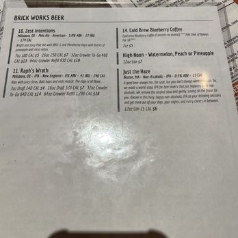 Brick Works Brewing & Eats - Beer list (Jun '25) - American Near Me - Millsboro, Delaware
