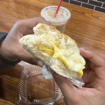 It's A Grind Coffee House - Fluffy and hot breakfast biscuit sandwich - Coffee & Tea Near Me - San Leandro, California