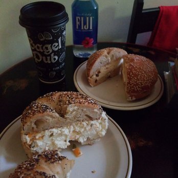 Bagel Pub - Everything bagel with jalapeno and cheddar cheese. Sesame bagel with walnut and raisin cream cheese - Juice Bars & Smoothies Near Me - Brooklyn, New York Bagel Pub - Everything bagel with jalapeno and cheddar cheese. Sesame bagel with walnut and raisin cream cheese - Juice Bars & Smoothies Near Me - Brooklyn, New York