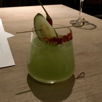 Herringbone Waikiki - That's one hot cucumber - fantastic cocktail - goes perfectly with the palm of hearts salad - Seafood Near Me - Honolulu, Hawaii