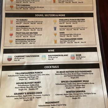 Yellowhammer Brewing - Menu p2 - Breweries Near Me - Huntsville, Alabama Yellowhammer Brewing - Menu p2 - Breweries Near Me - Huntsville, Alabama