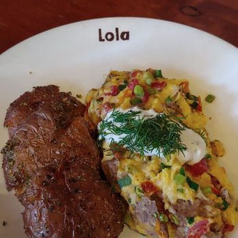 Lola - Breakfast scramble and squashed potatoes... - Greek Near Me - Seattle, Washington