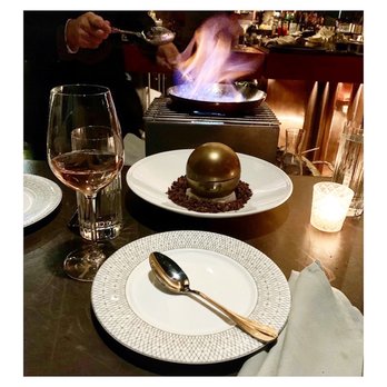 Maple & Ash - Bananas Foster chocolate dome! Insane - Steakhouses Near Me - Scottsdale, Arizona Maple & Ash - Bananas Foster chocolate dome! Insane - Steakhouses Near Me - Scottsdale, Arizona