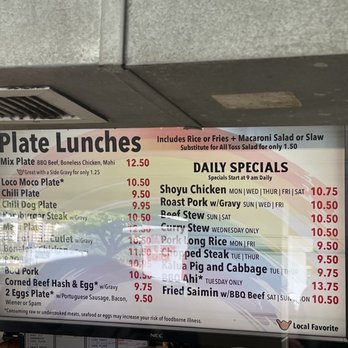 Rainbow Drive-In - Menu - Hawaiian Near Me - Honolulu, Hawaii