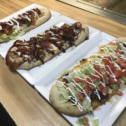 Suburban Bowling Lanes - The Flatbreads: BLT, BBQ Chicken, and Taco.